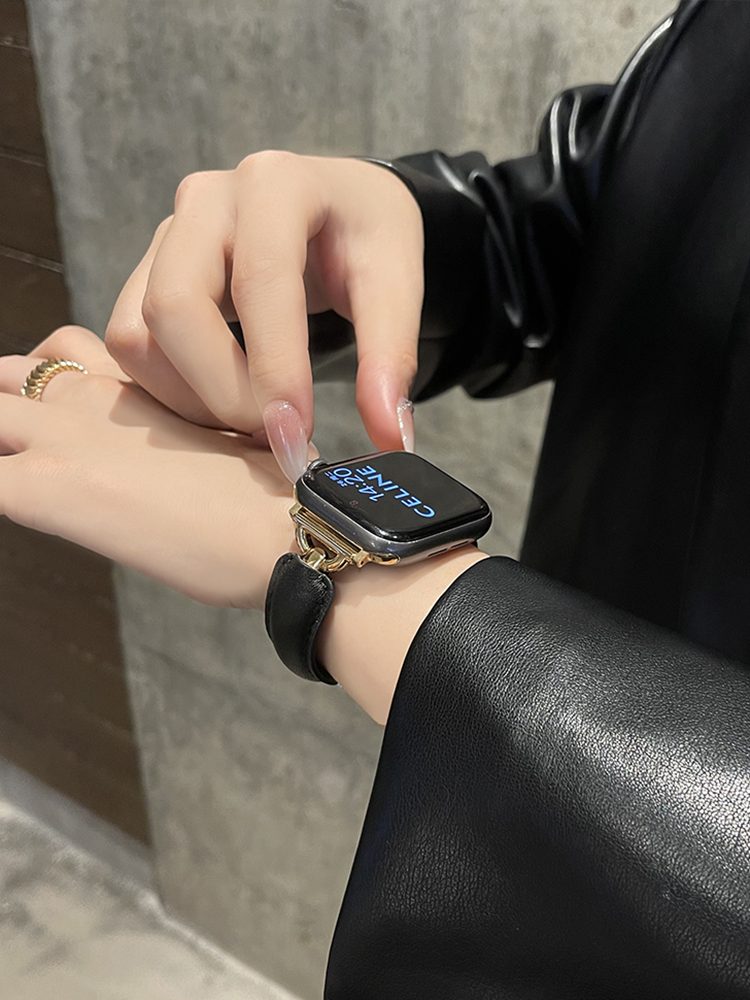 D-shaped Buckle Bracelet Leather Band