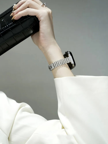 Four-row Chain Rhinestone Inlay Band for Apple Watch