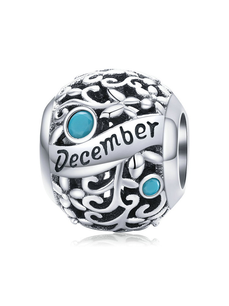 Month Birthstone 925 Sterling Silver Beads