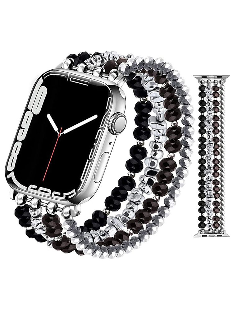 4 Chain Hand-woven Pearls with Natural Stones Band