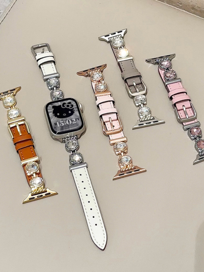 Zircon Kitty Buckle Leather Band