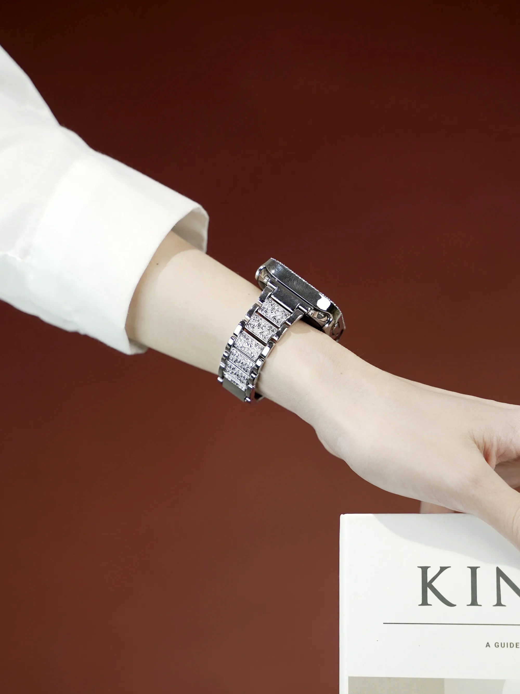 Rhinestone-set Stainless Steel Band for Apple Watch