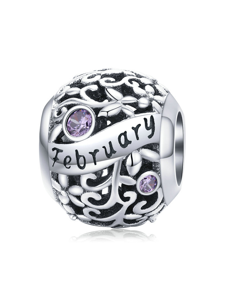 Month Birthstone 925 Sterling Silver Beads