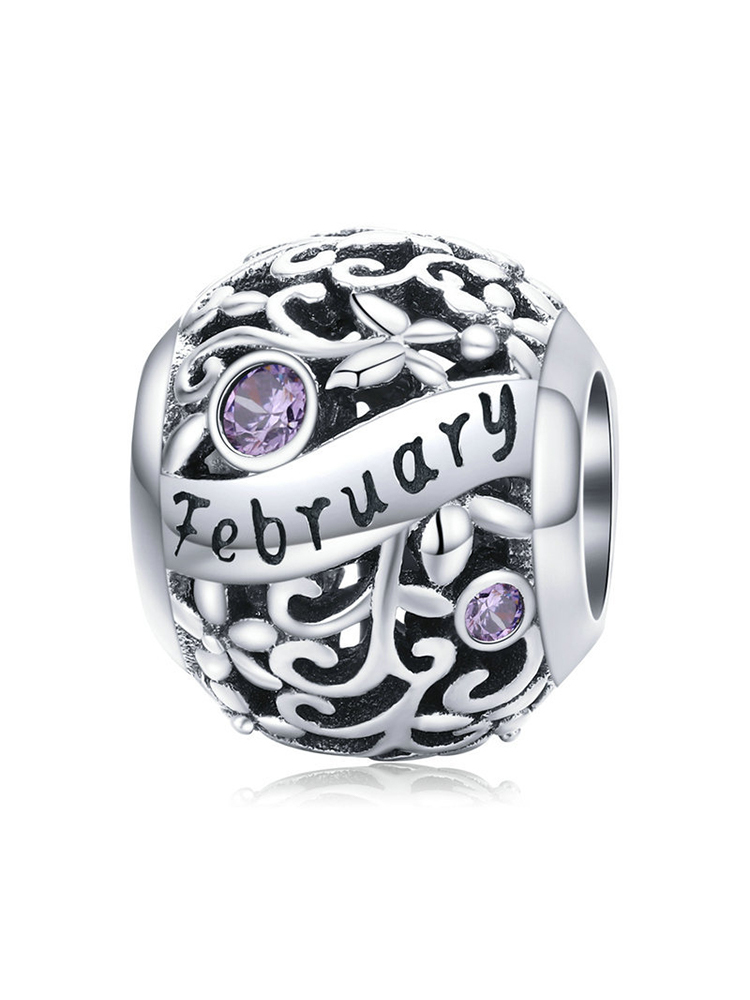 Month Birthstone 925 Sterling Silver Beads