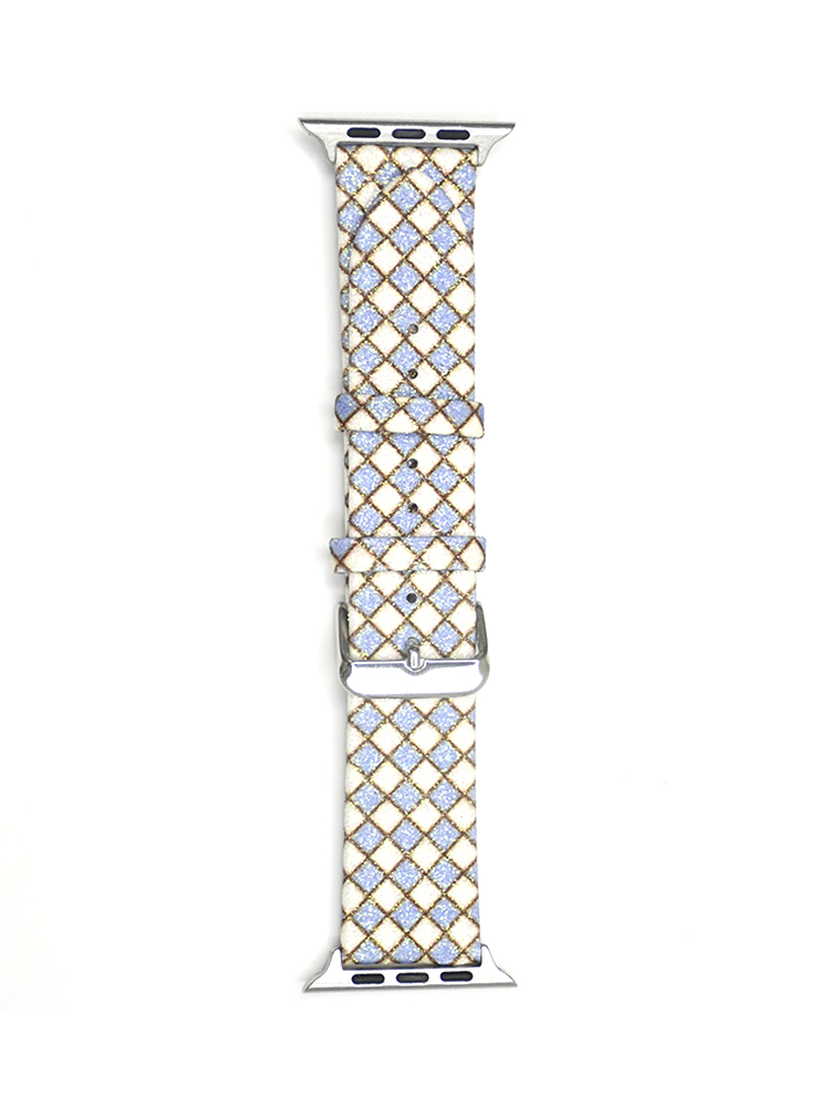 Diamond Pattern Glitter Leather Apple Watch Band - Tatanband