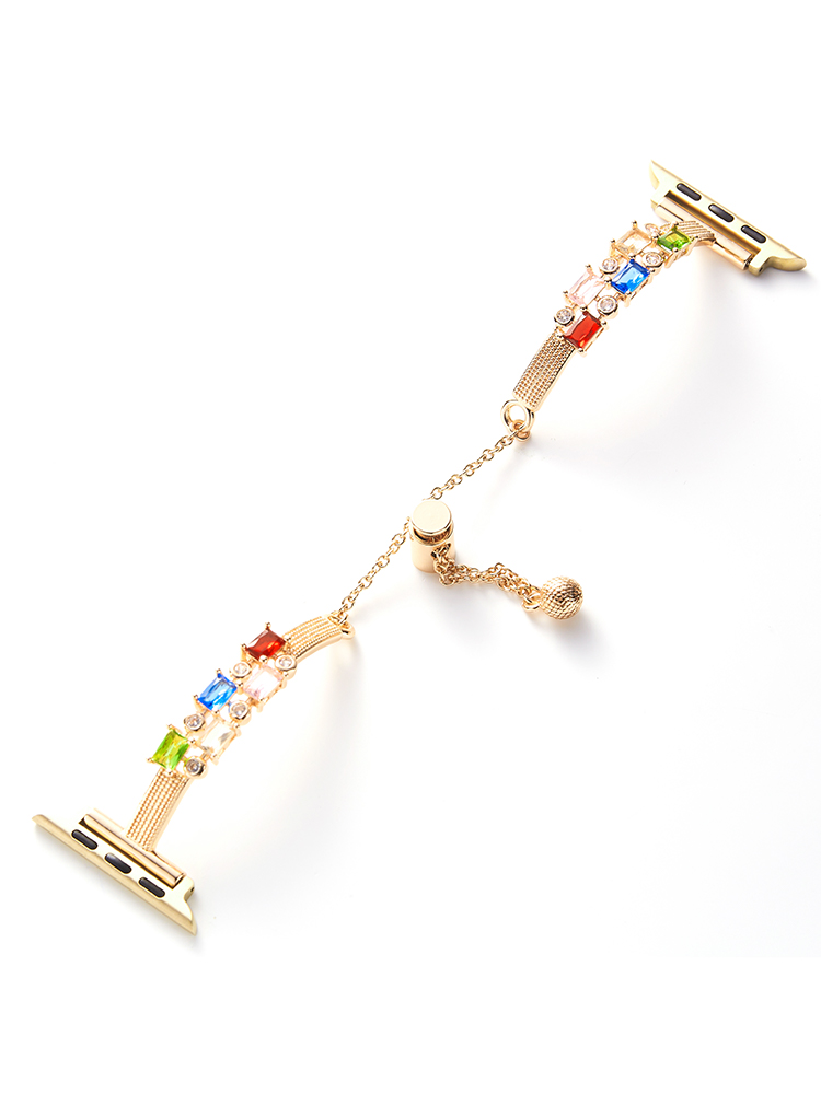 Tricolor Zircon Bracelet Stainless Steel Apple Watch Band - Tatanband