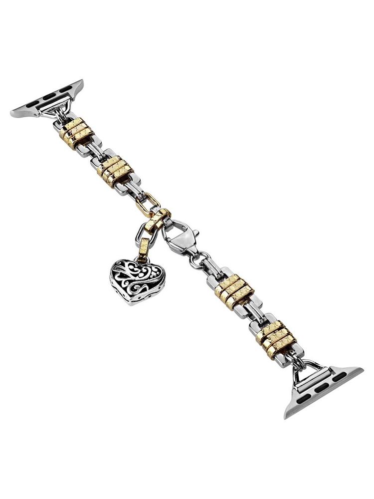 Retro Heart Shape Pendant Chain Stainless Steel Band