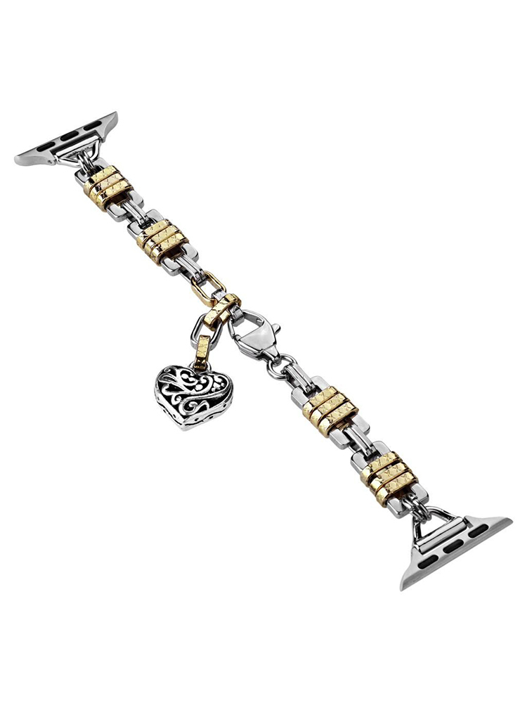 Retro Heart Shape Pendant Chain Stainless Steel Band