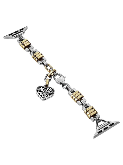 Retro Heart Shape Pendant Chain Stainless Steel Band