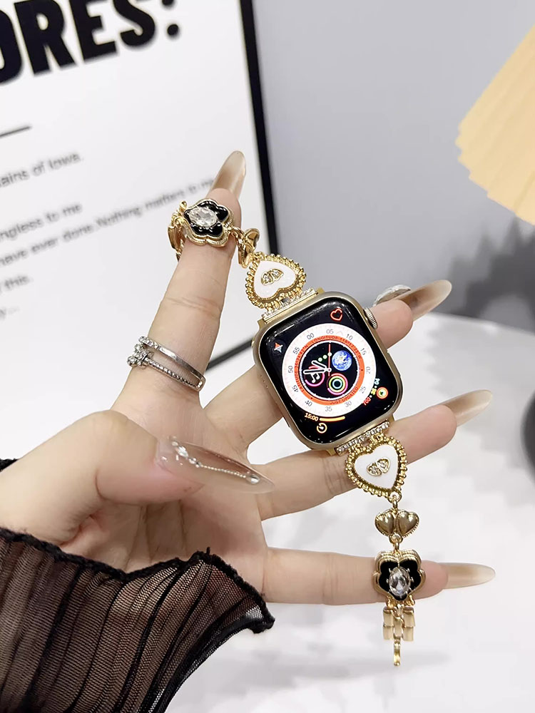 Heart and Flower Stainless Steel Band