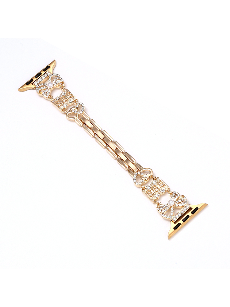 Diamond-encrusted Bow Stainless Steel Band