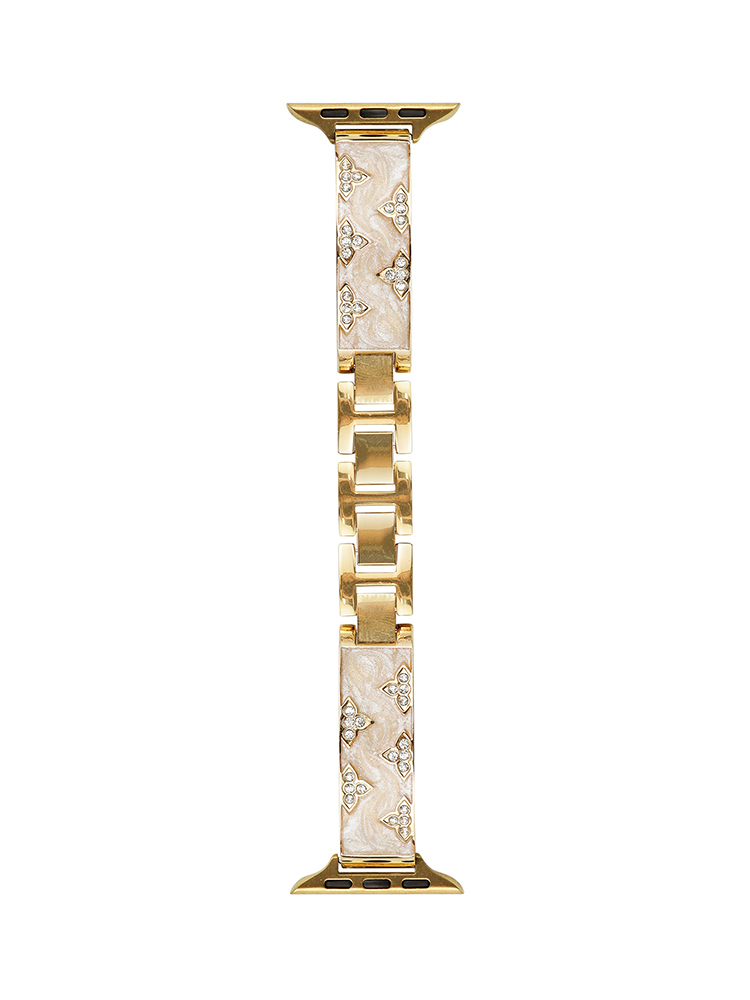 Diamond Clover Quicksand Effect Stainless Steel Band