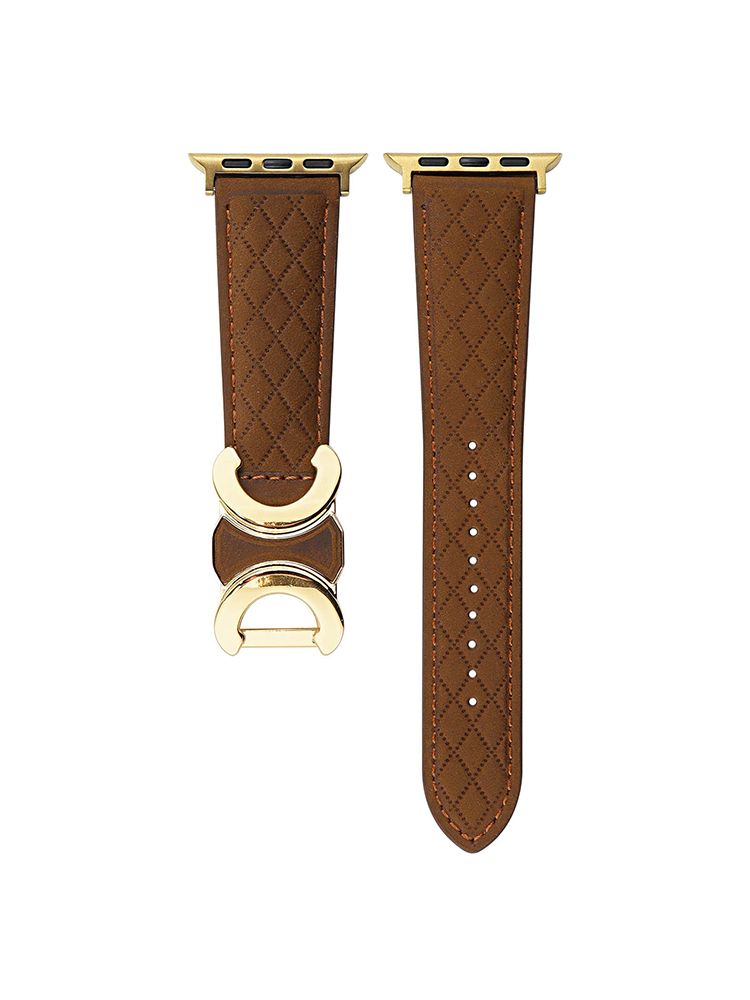 Double C Diamond Check Leather Band
