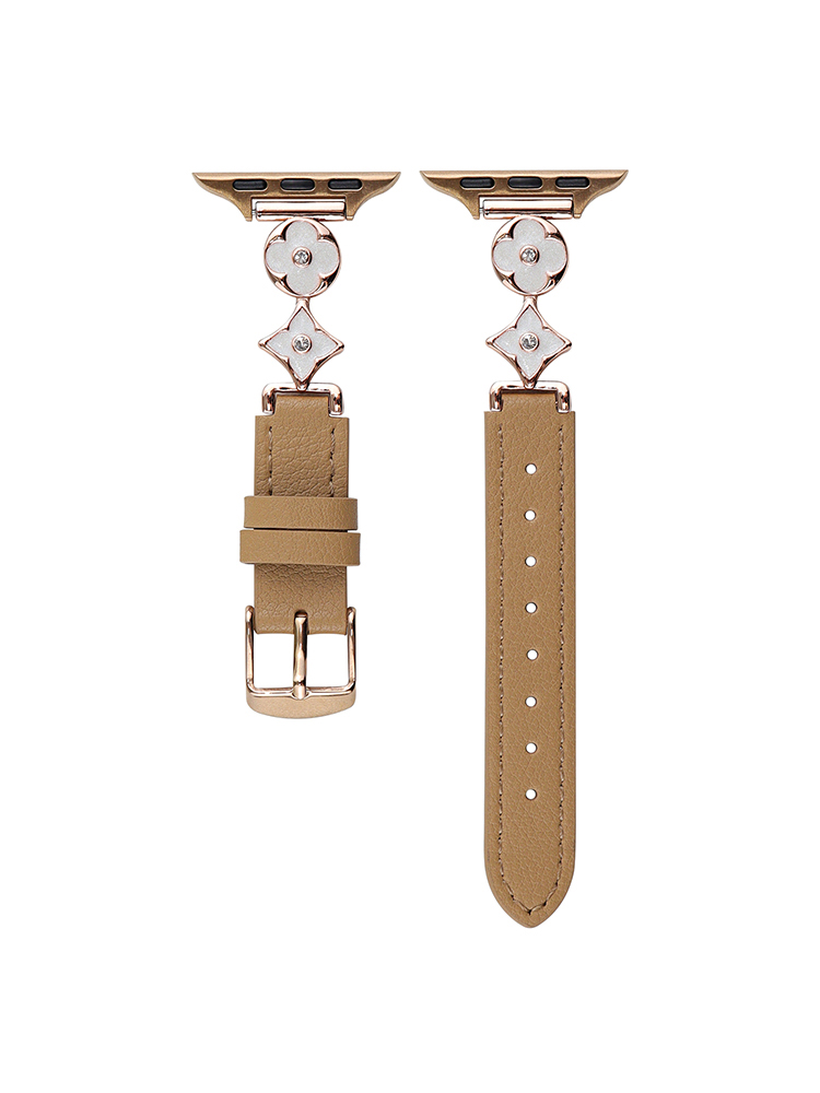 Retro Pattern Connecting Buckle Leather Apple Watch Band - Tatanband