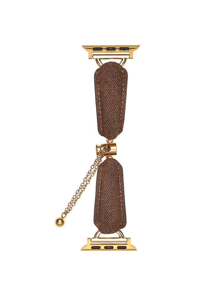 D-shaped Buckle Bracelet Denim Leather Band