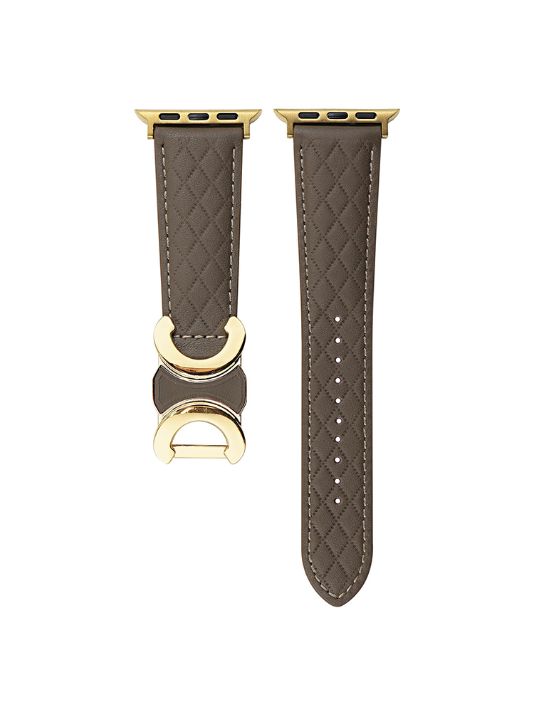 Double C Diamond Check Leather Apple Watch Band - Tatanband