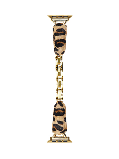 D-shaped Buckle Bracelet Leopard Leather Band