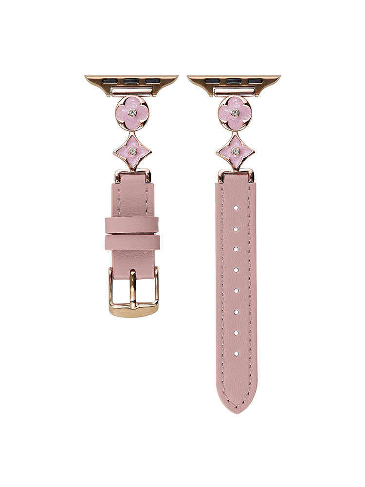 Retro Pattern Connecting Buckle Leather Apple Watch Band - Tatanband