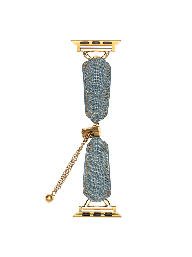 D-shaped Buckle Bracelet Denim Leather Band