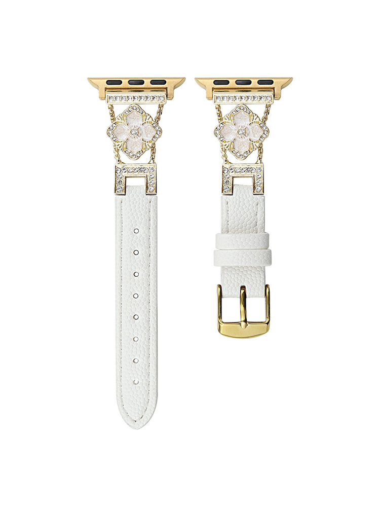 Exotic Four-Leaf Clover Buckle Leather Apple Watch Band - Tatanband