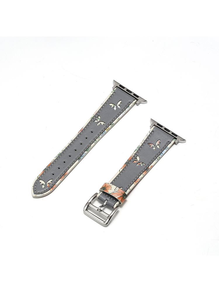 Butterfly Pattern Leather Apple Watch Band - Tatanband
