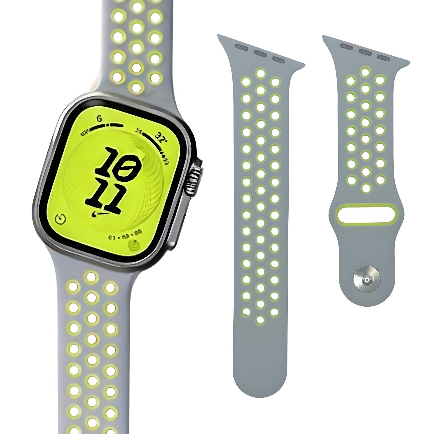 Creative Beveled-Edge Breathable Rubber Sports Watch Band for Apple Watch