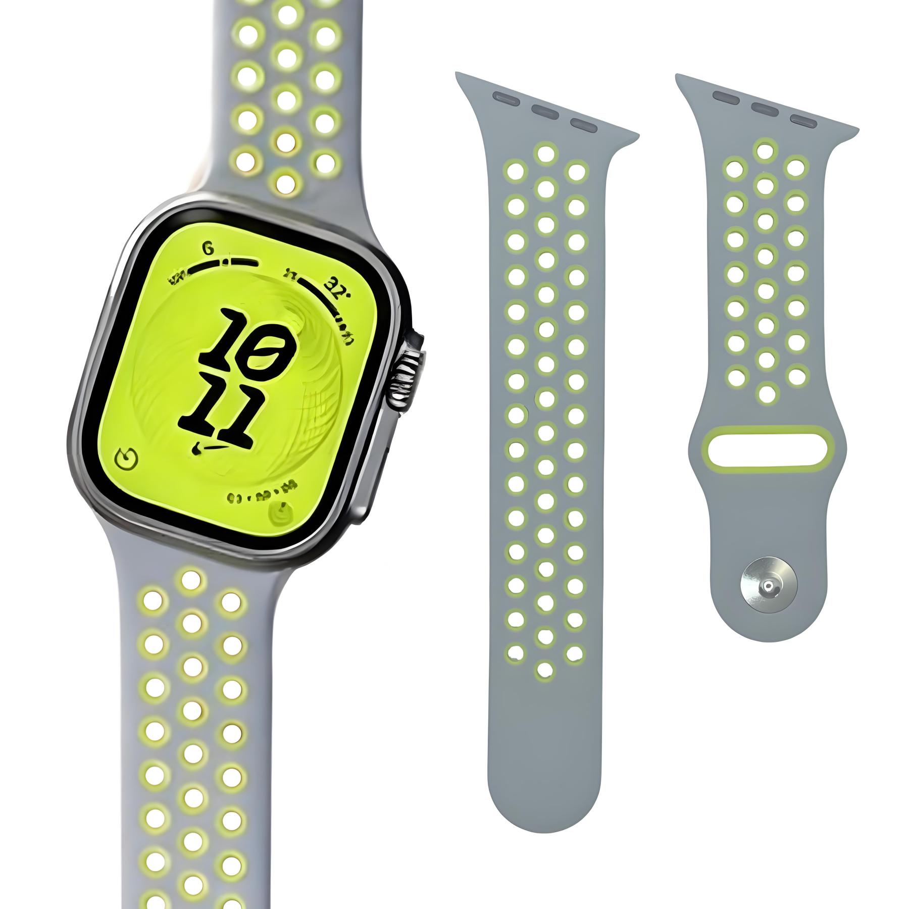 Creative Beveled-Edge Breathable Rubber Sports Watch Band for Apple Watch
