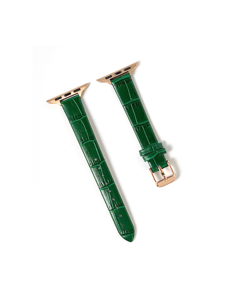 Bamboo Pattern Slim Leather Apple Watch Band - Tatanband