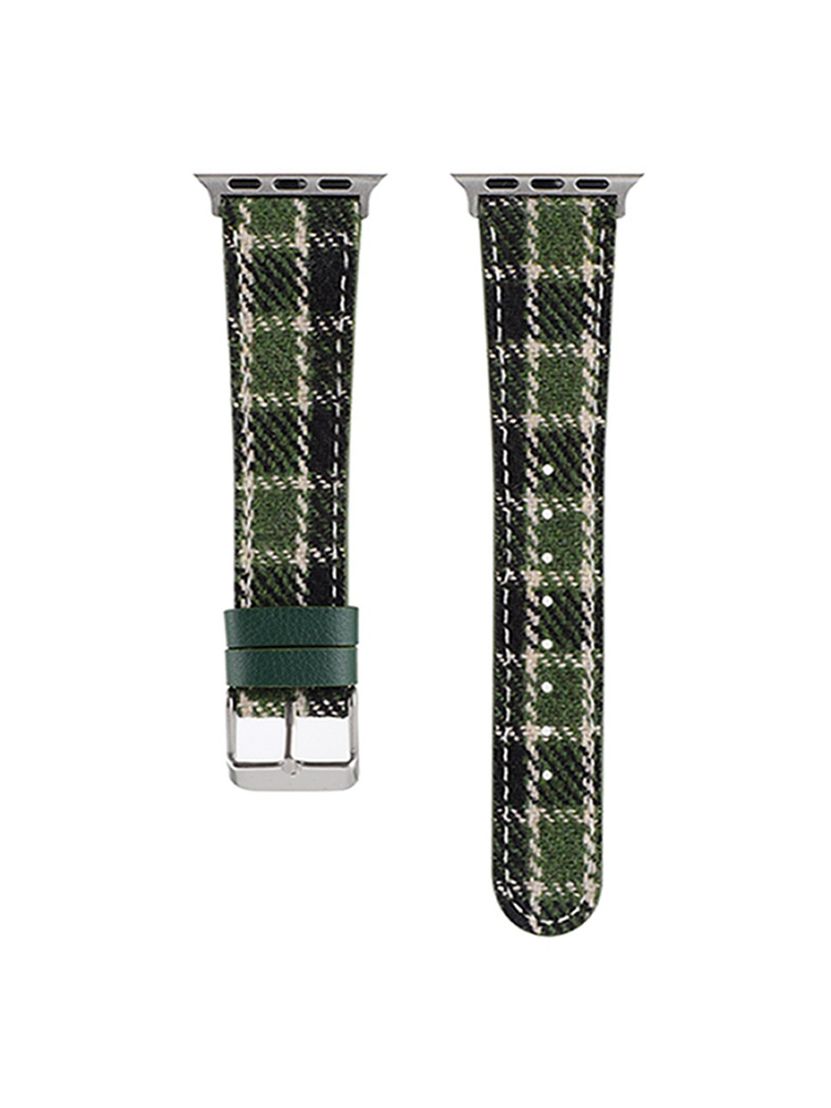 Woolen Plaid Leather Band