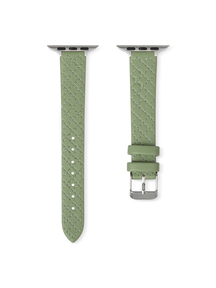 Diamond Plaid Leather Band