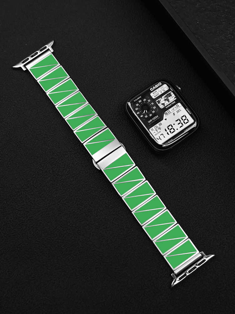 Multicolor Triangle Combination Stainless Steel Band