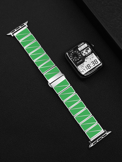 Multicolor Triangle Combination Stainless Steel Band