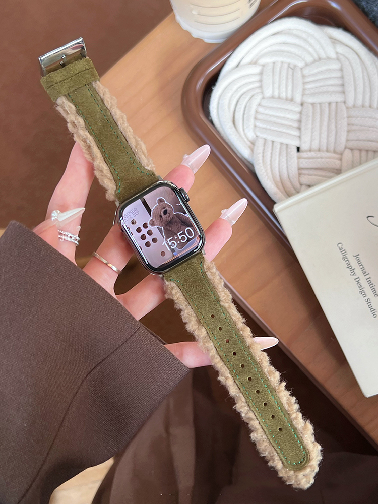 Cashmere-edged Leather Leather Band