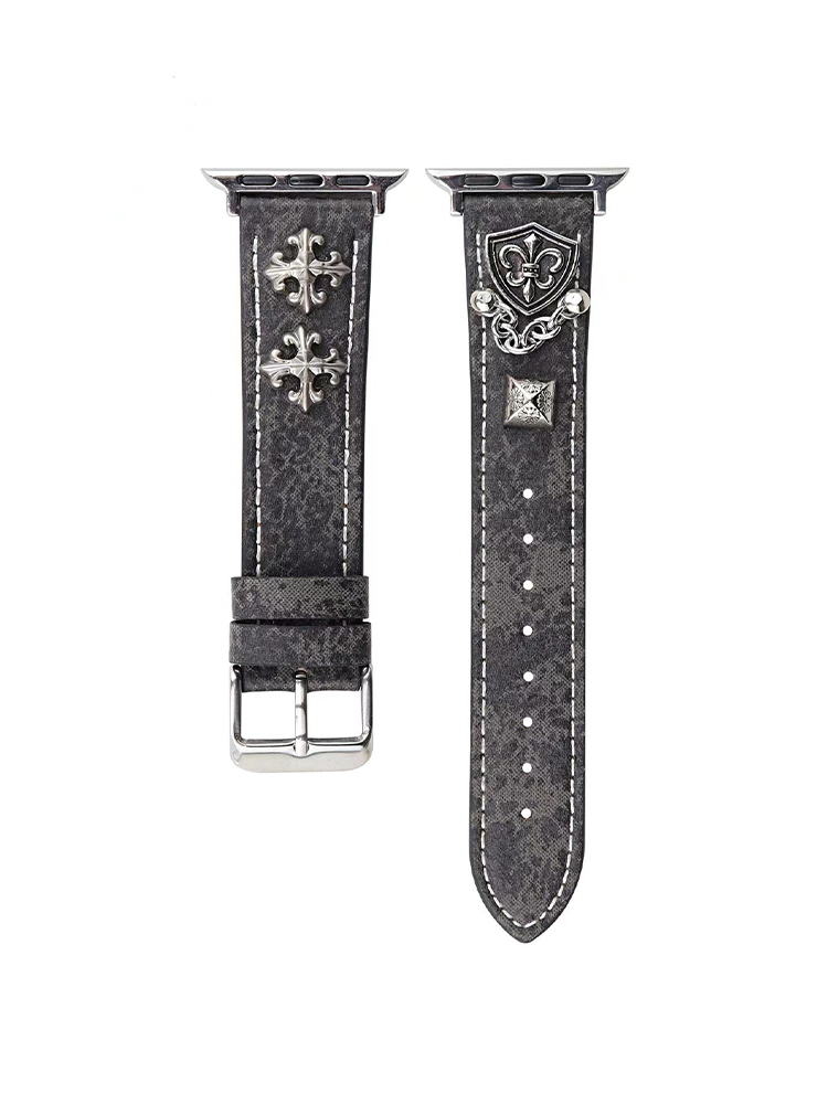 Chrome Hearts Distressed Pattern Leather Band