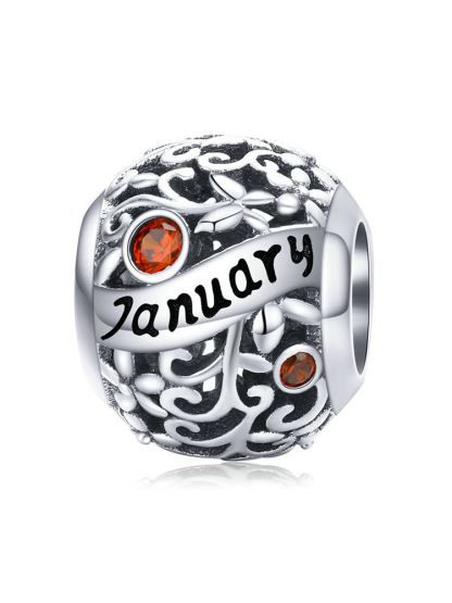 Month Birthstone 925 Sterling Silver Beads