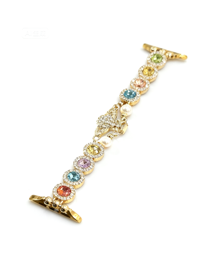 Colorful Diamonds with Saturn Stainless Steel Band for Apple Watch