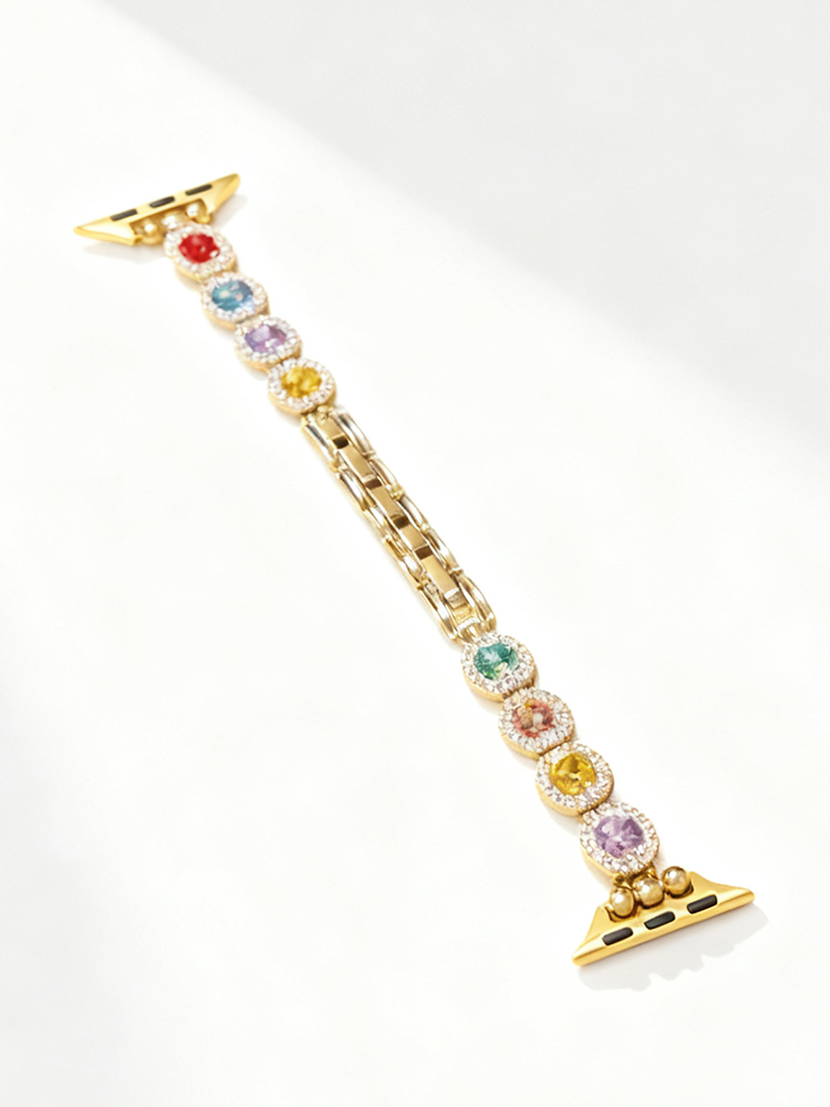 Colorful Diamonds Bracelet Stainless Steel Band for Apple Watch - TatanBand