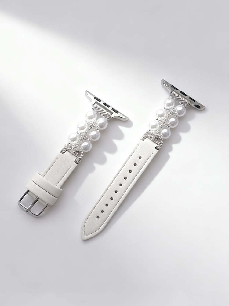 Double Row of Pearls Leather Band for Apple Watch - Tatanband