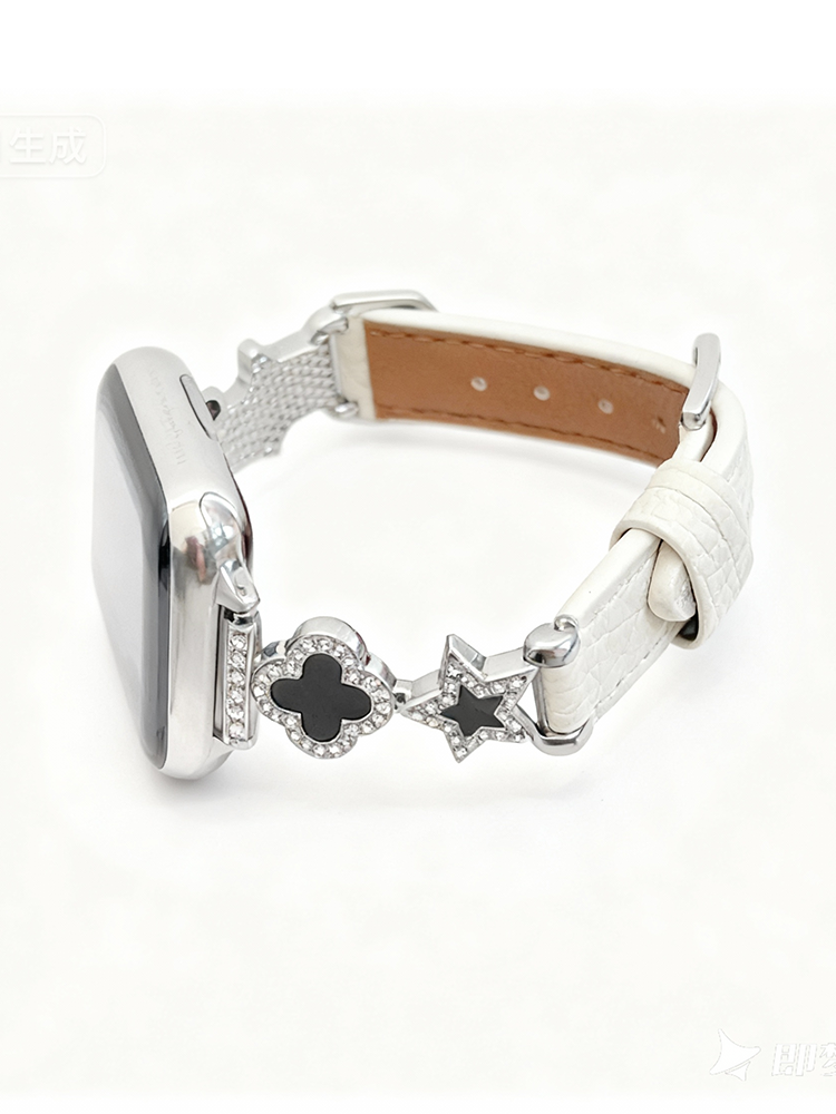 Lucky Clover and Star Leather Band for Apple Watch