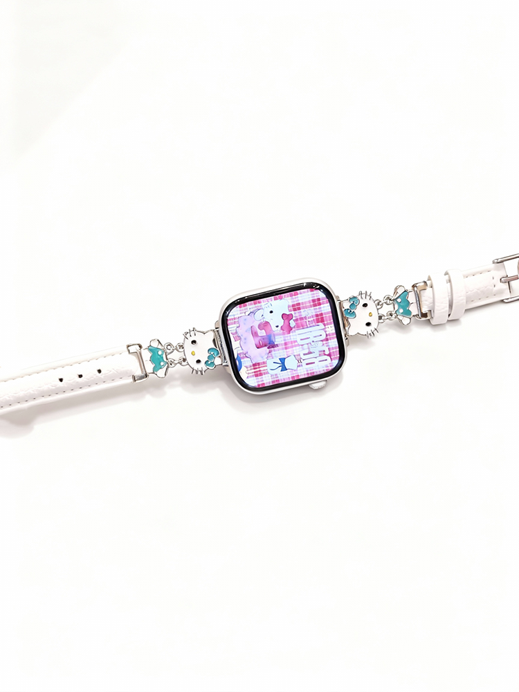 Kitty Connector Buckle Leather Band for Apple Watch