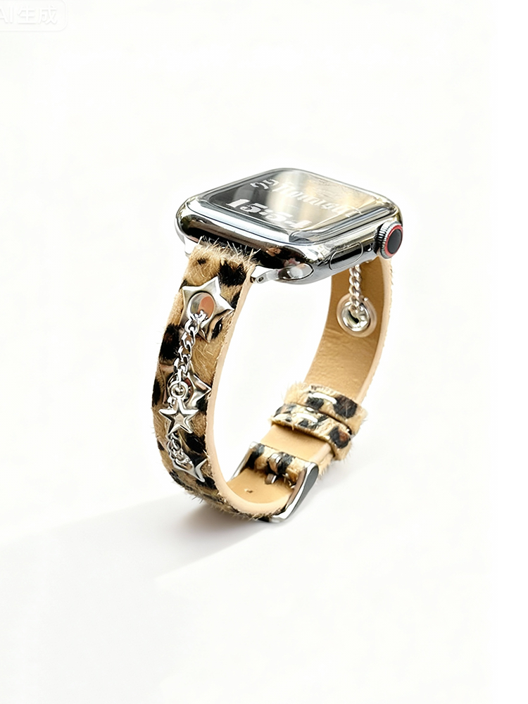 Star Leopard Leather Band for Apple Watch