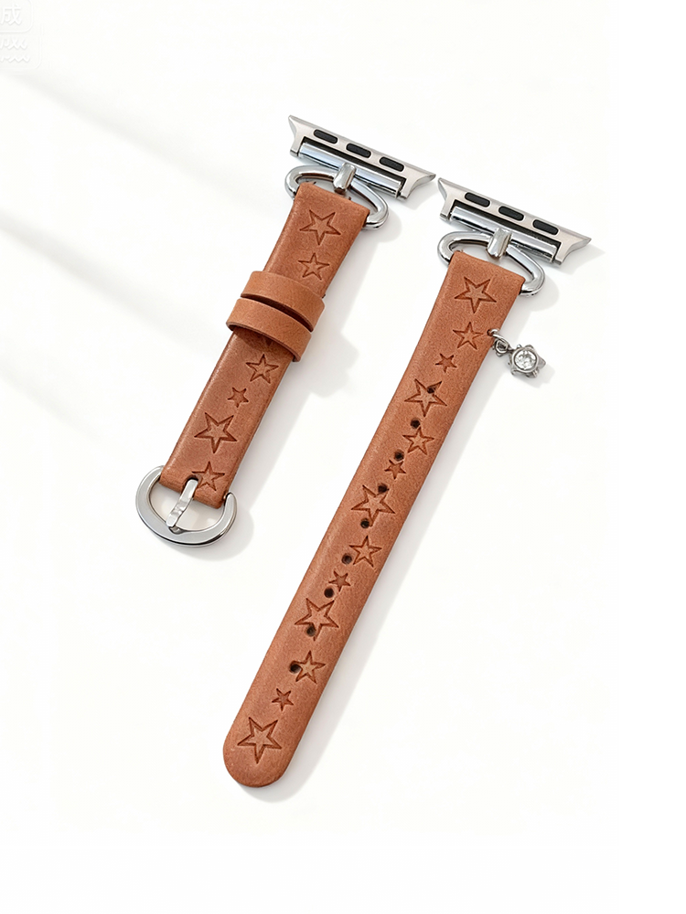 Star Print with Charm Leather Band for Apple Watch - Tatanband