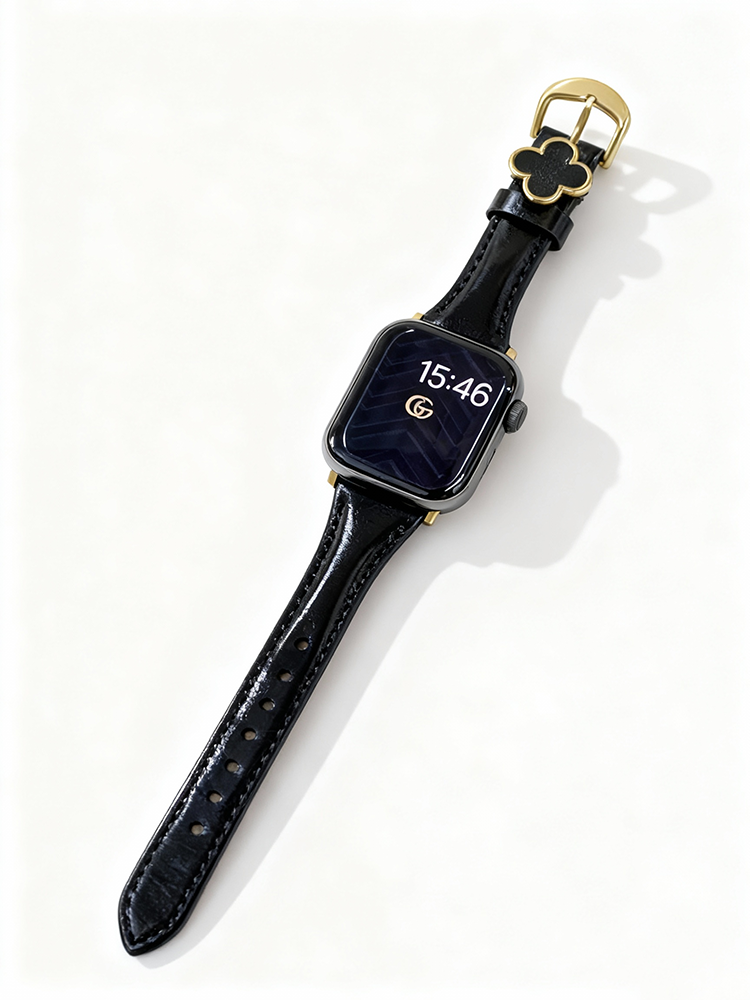 Four-leaf Clover Glossy Leather Band for Apple Watch