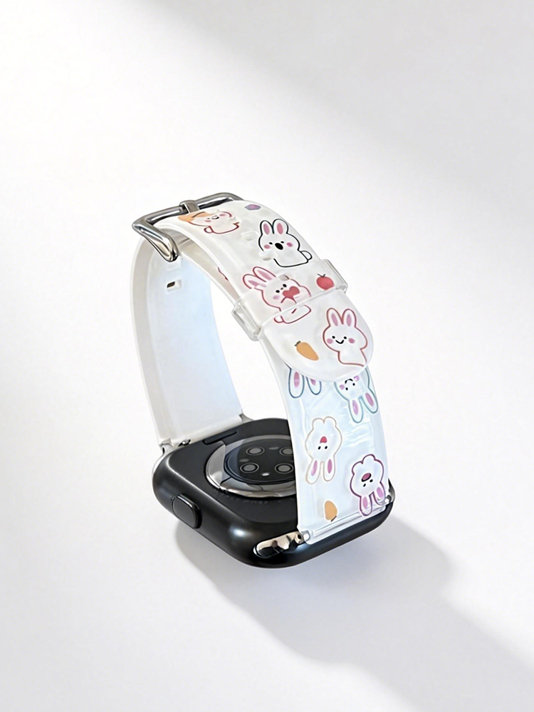 Easter Series White Cute Bunny Silicone Band for Apple Watch