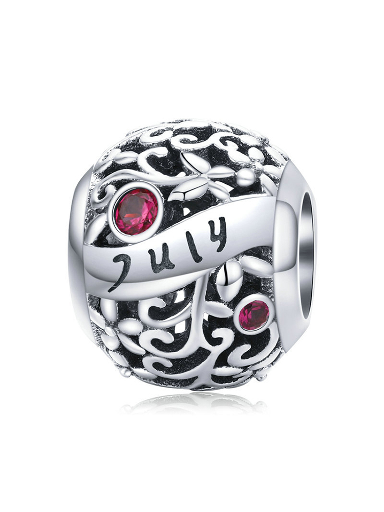 Month Birthstone 925 Sterling Silver Beads