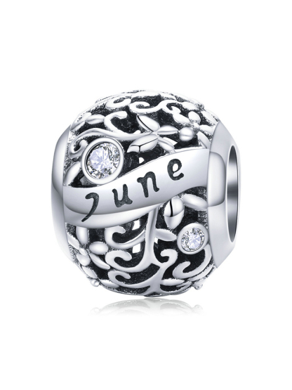 Month Birthstone 925 Sterling Silver Beads