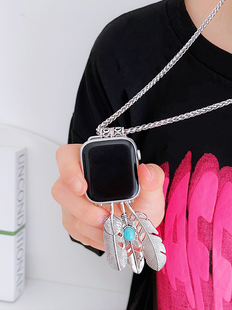 Feather Pendant Titanium Steel Necklace