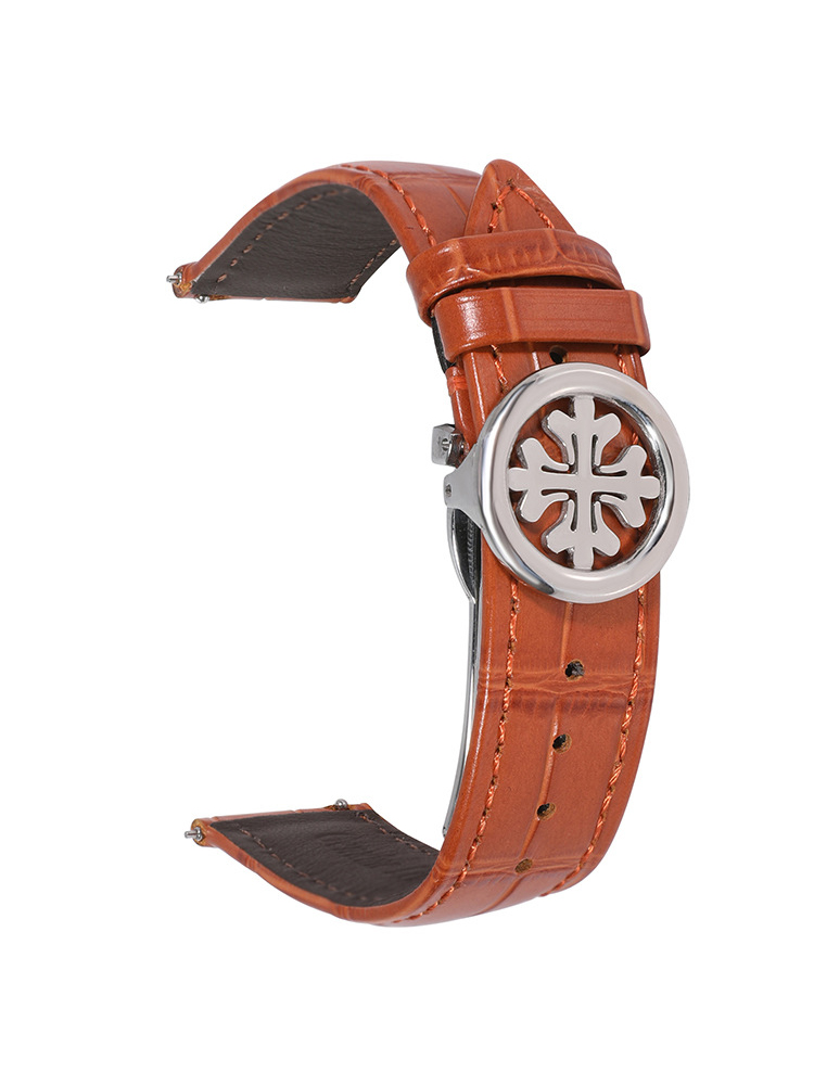 Bamboo Pattern Lantern Buckle Premium Leather Apple Watch Band