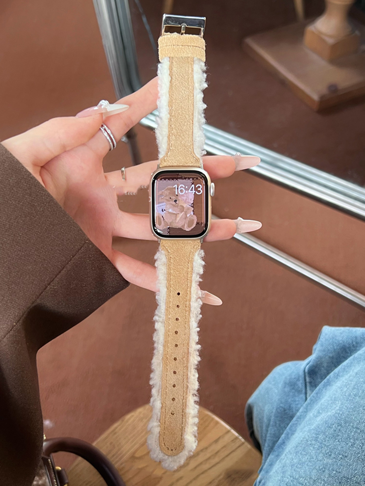 Cashmere-edged Leather Leather Band