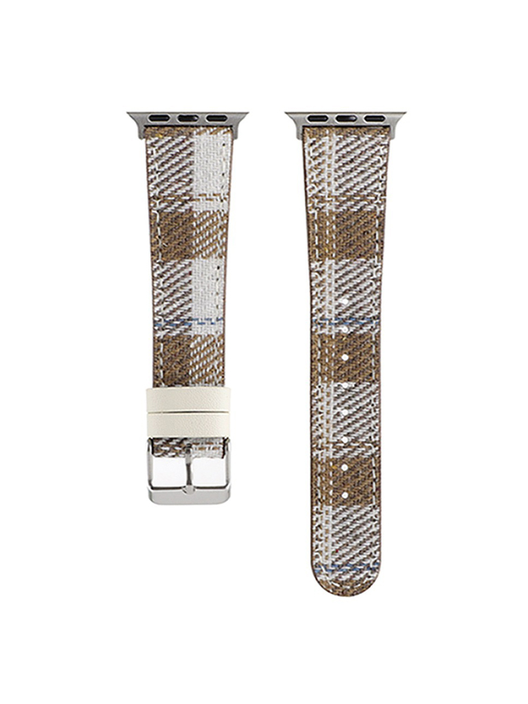 Woolen Plaid Leather Apple Watch Band - Tatanband
